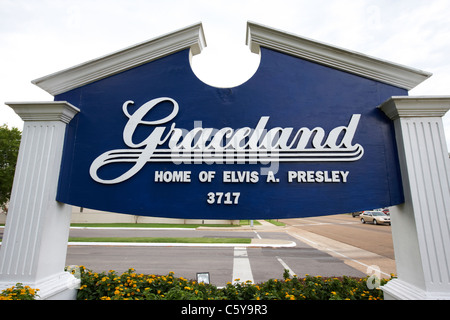 Melden Sie für Graceland die Heimat von Elvis Presley Memphis Tennessee Usa Stockfoto