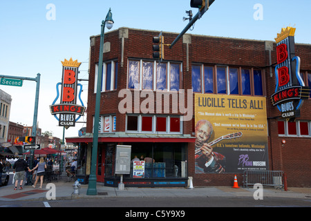 BB Kings Blues Club auf der Beale street in der Innenstadt von Memphis Tennessee Usa Stockfoto