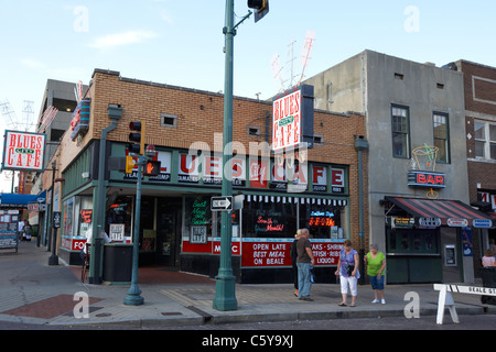 Blues-Stadt-Café auf der Beale street in der Innenstadt von Memphis Tennessee Usa Stockfoto