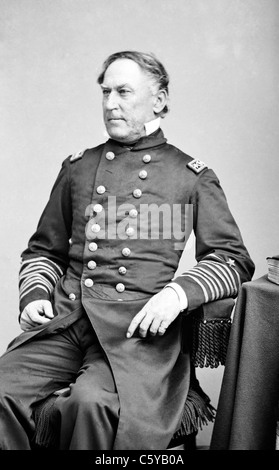 Porträt von Konteradmiral David G. Farragut, Offizier des Bürgerkrieges Bundes Marine (Vizeadmiral vom 3. Dezember 1864) USA Stockfoto