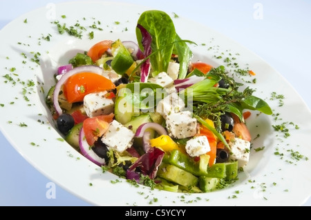 Griechischer Salat w Fetta-Käse Stockfoto