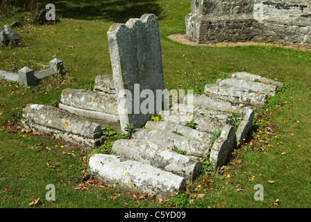 Pips Graves, Cooling, St James Church Yard, Hoo Peninsular, Isle of Grain Kent, Großbritannien. PIP's Graves, das sind die Gräber von Kindern aus den Baker und Comport Familien, die zwischen 1771 und 79 starben. Charles Dickens Roman Great Expectations erwähnt diesen kleinen Friedhof im ersten Kapitel. HOMER SYKES Stockfoto