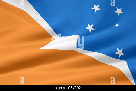 Hohe Auflösung-Flag von der argentinischen Provinz Tierra Del Fuego Stockfoto