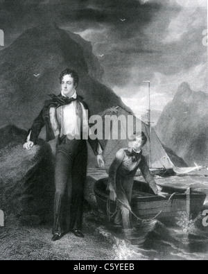 LORD BYRON (1788-1824) englischen romantischen Dichter wie William Finden in den 1830 Gravur zeigt Stockfoto