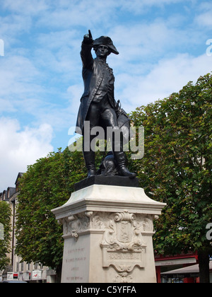 Statue von General Rochambeau, Vendome, Loiretal, Frankreich. Er führte die französischen Truppen im amerikanischen Bürgerkrieg. Stockfoto