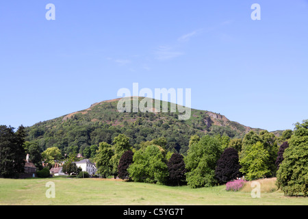 Malvern Hills Blick auf Worcestershire Leuchtturm aus Malvern Link gemeinsame. Stockfoto