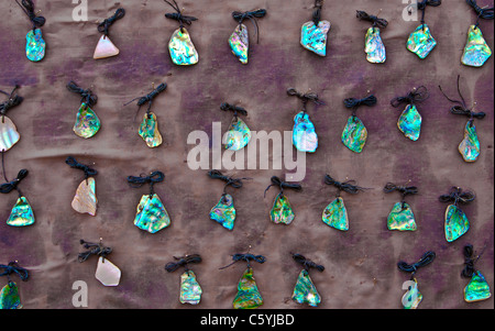 New Zealand Paua Muschelschmuck Stockfoto