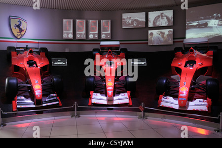 Ferrari F1 Display, Ferrari-Museum (Galleria Ferrari), Maranello, Italien Stockfoto