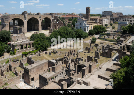 Das Forum romanum-Blick vom Palatin, Rom Stockfoto