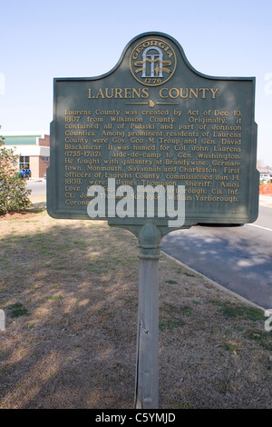 LAURENS COUNTY. Laurens County wurde durch Gesetz vom 10. Dezember 1807 von Wilkinson County gebildet. Stockfoto