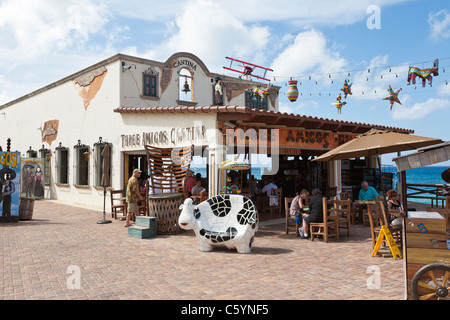 Drei Amigos Cantina Restaurant am Kreuzfahrthafen in Cozumel, Mexiko im karibischen Meer Stockfoto