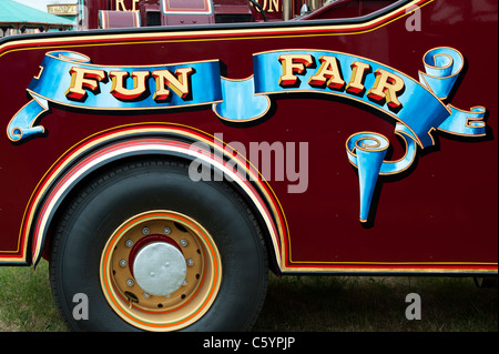 Kirmes auf Scammell Räuber LKW Sign. UK Stockfoto