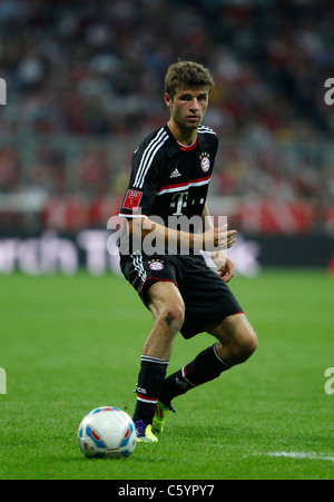 FC Bayern München Spieler Thomas Mueller in Aktion. Stockfoto