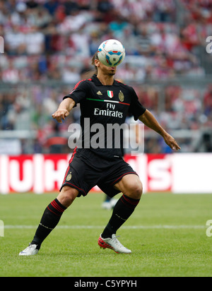 AC Milan-Spieler Zlatan Ibrahimovic in Aktion Stockfoto