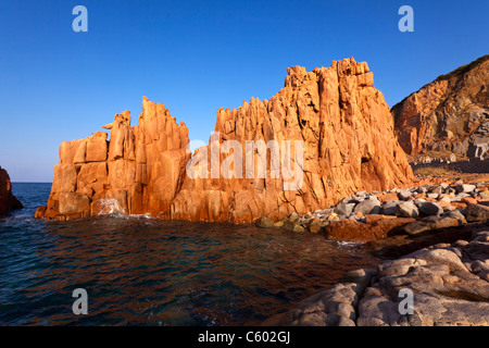 Roten Felsen, Arbatax, Italien-Sardinien-Insel, Mittelmeer, Europa Stockfoto