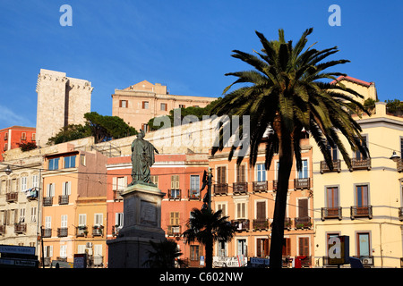 Altstadt, Torre Dell Elefante Hintergrund, Cagliari, Italien-Sardinien Stockfoto