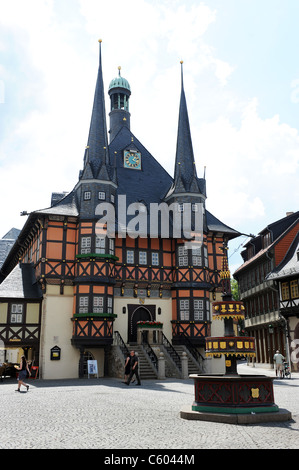 Wernigerode Rathaus in den Landkreis Harz Sachsen-Anhalt Deutschland Deutschland Deutschland Stockfoto