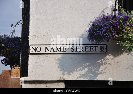Kein Name Street Sign, Sandwich, Kent, England, Vereinigtes Königreich Stockfoto
