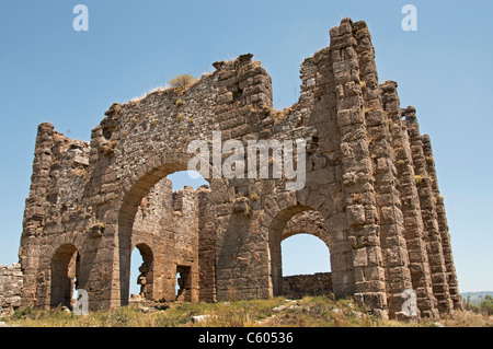 Aspendos wichtige Stadt im Staat Pamphylien römische Kontrolle in 190 v. Chr. , Anatolien Türkei römischen Kaiser Marcus Aurelius 161 - 80 n. Chr. Stockfoto