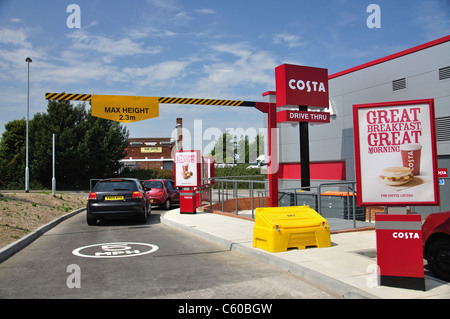 Drive thru Costa Coffee, Westwood Retail Park, Broadstairs, Isle Of Thanet, Thanet Bezirk, Kent, England, Vereinigtes Königreich Stockfoto