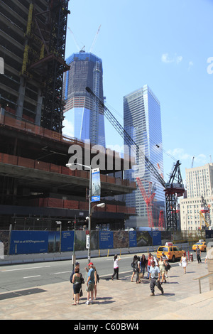 Freedom Tower, 1 World Trade Center unter Konstruktion, Ground Zero, Manhattan, New York City Stockfoto