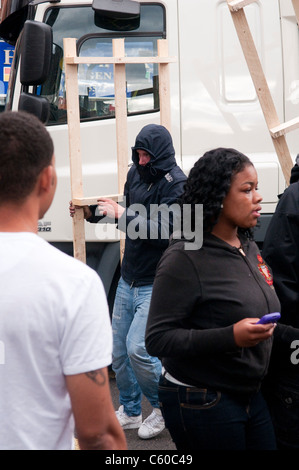 London Riots - Hackney Central, Mare Street, 08.08.2011 Stockfoto