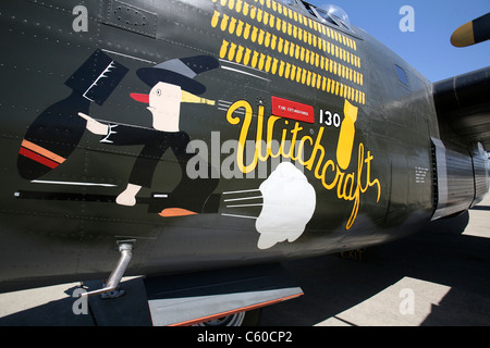 Die letzte flugfähige Consolidated B-24J Liberator "Hexerei" Nase Kunst Stockfoto