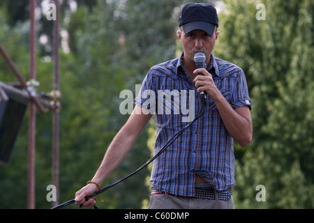 Samuel Umberto Romano, "SUBSONICA" Sänger, Italien-pop-Band, in einer TV-Show, 'Alle stehend' RAI Italien, soundcheck Stockfoto