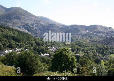 Penrhyn Schiefer-Steinbruch bei Bethesda, Wales Stockfoto