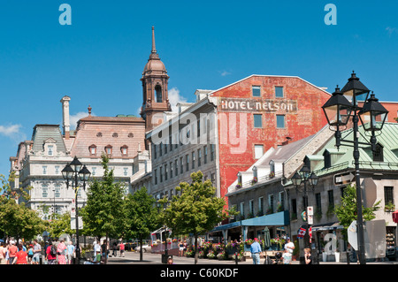 Altes Montreal QC Canada Place Jacques Cartier Stockfoto