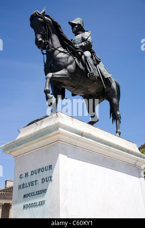 Dufour-Statue in Genf - Schweiz Stockfoto