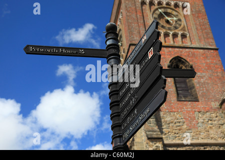 Melden Sie sich Petworth, West Sussex, England Stockfoto