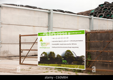 Ein Farmgen Biogasanlage produziert Strom aus Bio-Methan in der Nähe von Warton, Lancashire, UK. Stockfoto