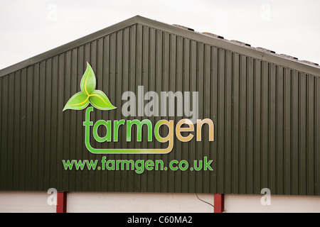 Ein Farmgen Biogasanlage produziert Strom aus Bio-Methan in der Nähe von Warton, Lancashire, UK. Stockfoto