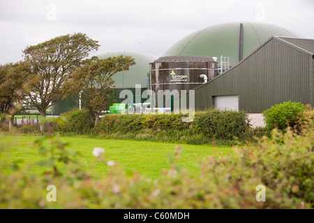 Ein Farmgen Biogasanlage produziert Strom aus Bio-Methan in der Nähe von Warton, Lancashire, UK. Stockfoto