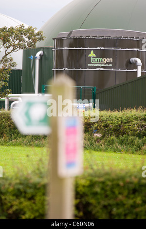Ein Farmgen Biogasanlage produziert Strom aus Bio-Methan in der Nähe von Warton, Lancashire, UK. Stockfoto