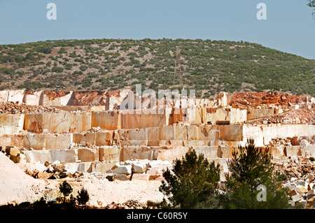 Marmor-Steinbruch Marmor Berg Türkei türkische Stockfoto