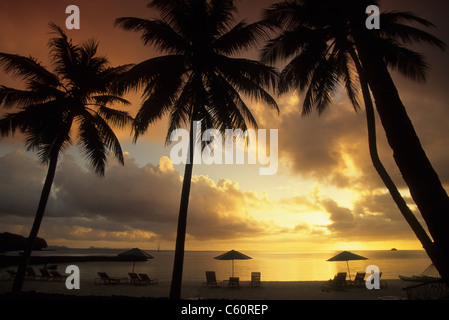 Sonnenuntergang, Palau Pacific Resort, Palau, Mikronesien Stockfoto