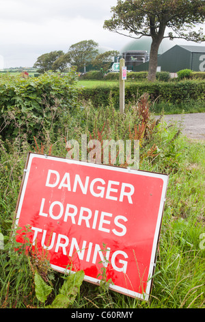 Ein Farmgen Biogasanlage produziert Strom aus Bio-Methan in der Nähe von Warton, Lancashire, UK. Stockfoto