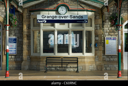 Der Bahnhof in Grange-über-Sande, South Lakeland, Cumbria, England UK Stockfoto