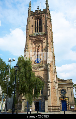 Der Turm von Derby Kathedrale von Eisentor Derby UK Stockfoto