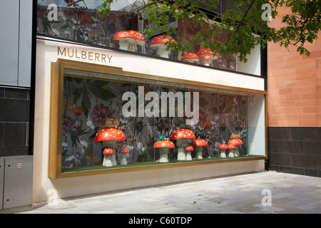 Maulbeere-Schaufenster im Spinningfields Manchester UK Stockfoto