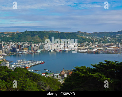 Hafen von Wellington, Neuseeland. Blick auf die Stadt. Stockfoto