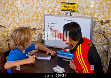 Spanisch Sprachschule in Antigua, Guatemala Stockfoto