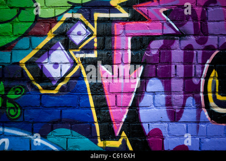 Salbei Graffiti Gebäudewand, Gateshead, England Stockfoto