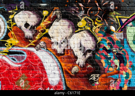 Salbei Graffiti Gebäudewand, Gateshead, England Stockfoto