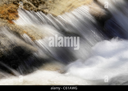 Wasser läuft in Sant Nicolau Fluss Aiguestortes y Estany de Sant Maurici Nationalpark Spanien Stockfoto