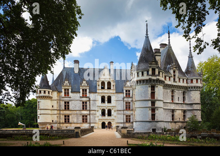 Typisch französisches Chateau, Loire-Schloss in Azay-le-Rideau, Indre et Loire, Loiretal, Frankreich, Europa Stockfoto