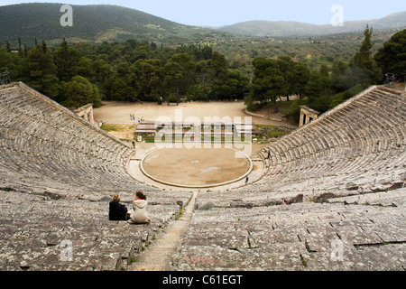 Antiken griechischen Theater von Epidauros Stockfoto