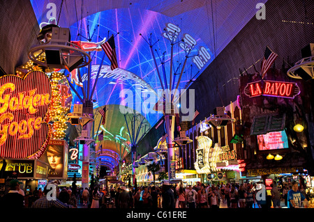 Lightshow Fremont Street Downtown Las Vegas NV Nevada Stockfoto